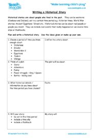 Worksheets for kids - writing-a-historical-story